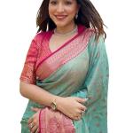 Women’s Kanjivaram Designer Soft Silk Sarees With Blouse Piece