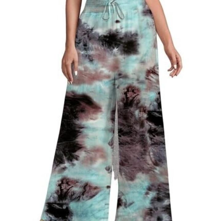 Reyon Printed Loose Fit Flared Wide Leg Palazzo’s Pants for Women Multicolors
