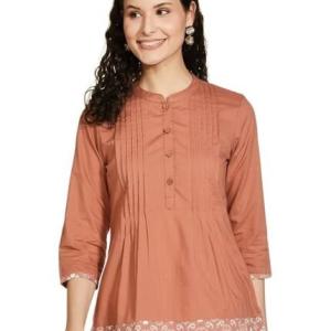 Women’s Printed Straight Cotton Short Kurti