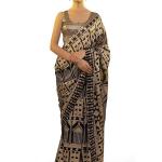 Women’s Black Sequins Work Heavy Georgette Saree with Blouse (1024-Black-Sequins-Designer-Saree-Latest, Black)