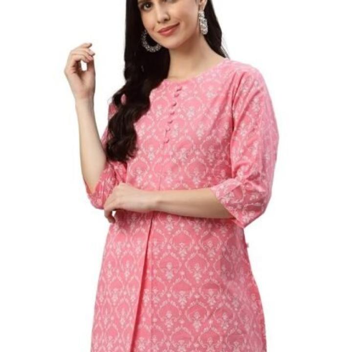 Women’s Cotton Floral Printed Short Kurta for Women