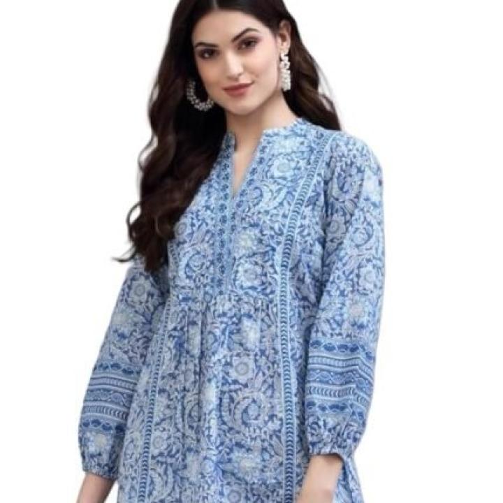 Women’s Viscose Rayon Floral Printed Top | Short Kurta