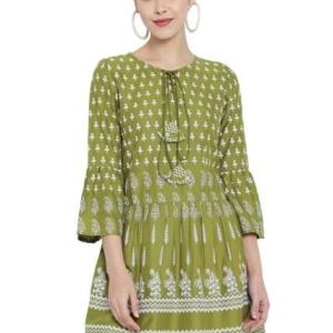 Women’s Rayon Floral Printed Short Kurti Tops for Women