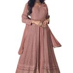 Women’s Maxi Anarkali Dress (122-PINK_Pink_Free Size)