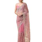 Women’s Net Embroidery Saree with Blouse Piece