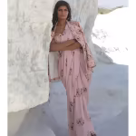 Carnation Pink Saree Jacket with Stitched Blouse