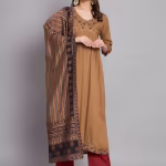 Brown Rayon Alia Cut A-line Kurta & Dupatta Set (Set of 2)