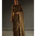 Selina Saree – Charcoal Grey with Stitched Blouse