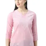 Pink Chikankari Short Kurti
