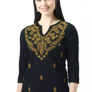 Black Chikankari Short Kurti