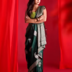 Green Woven Banarasi Saree with Unstitched Blouse