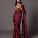 Namib Maroon Beaded Saree with Blouse