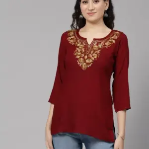 Inara Maroon Short Kurti