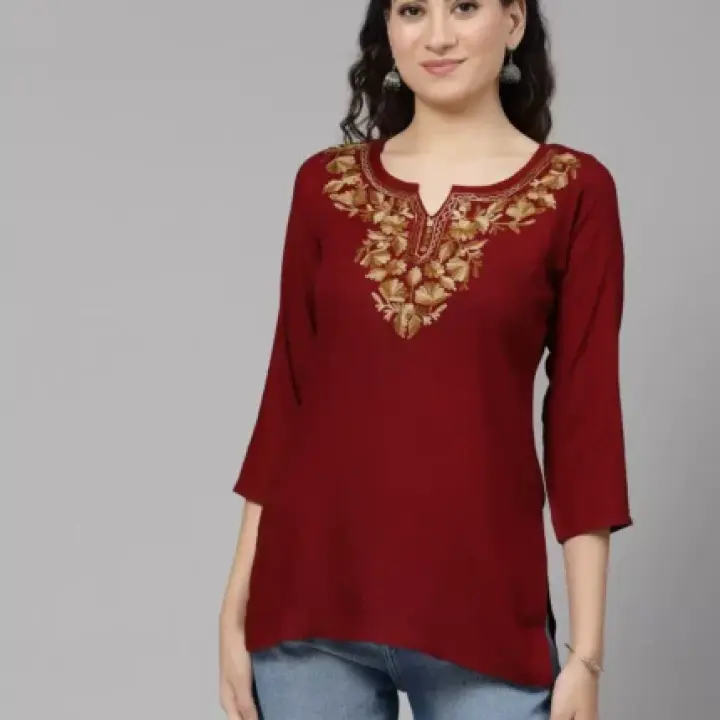Inara Maroon Short Kurti