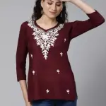 Falak Wine Short Kurti